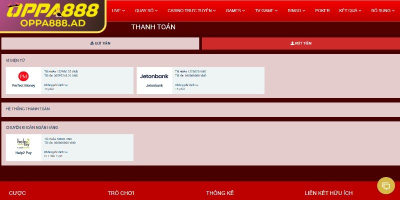 Nạp Rút Tiền oppa888 3 Khi số dư đạt mức mong muốn việc nạp rút trở nên vô cùng đơn giản